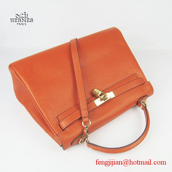Hermes Kelly 32cm Togo Leather Bag Orange 6108 Gold Hardware Hermes Kelly 32cm Togo Leather Bag Orange 6108 Gold Hardware